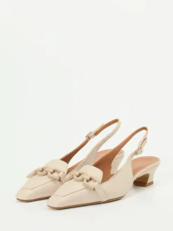 Andrea Puccini – Slingback-Pumps aus Lammleder Beige