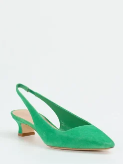 Andrea Puccini – Slingback-Pumps aus Veloursleder grün