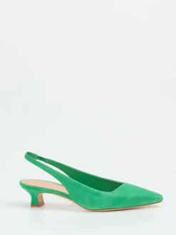 Andrea Puccini – Slingback-Pumps aus Veloursleder grün