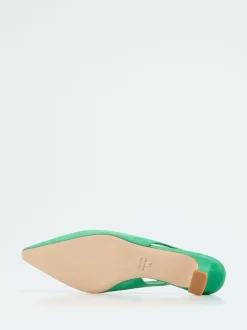 Andrea Puccini – Slingback-Pumps aus Veloursleder grün