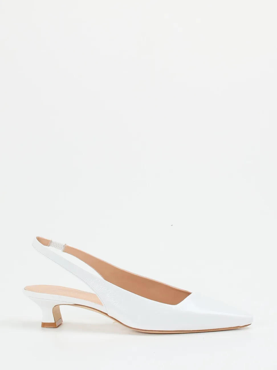 Andrea Puccini – Slingback-Pumps aus Lackleder Weiß