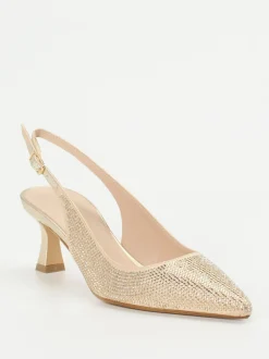 Andrea Puccini – Slingback-Pumps aus Metallicleder Gold