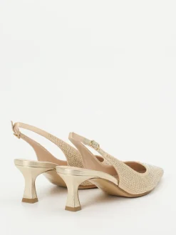 Andrea Puccini – Slingback-Pumps aus Metallicleder Gold