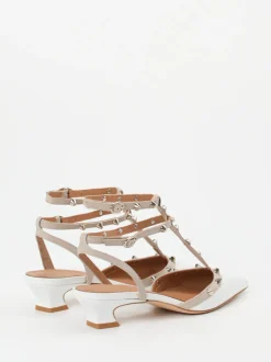 Andrea Puccini – Slingback-Pumps aus Lackleder weiß