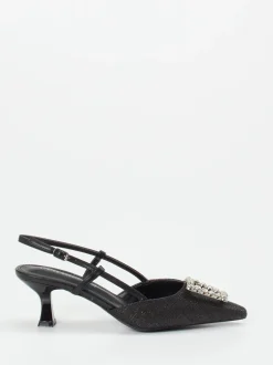 Andrea Puccini – Slingpumps aus Flechtleder schwarz
