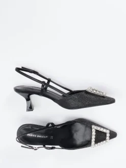 Andrea Puccini – Slingpumps aus Flechtleder schwarz