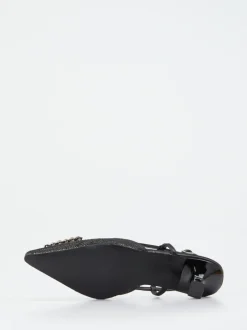 Andrea Puccini – Slingpumps aus Flechtleder schwarz