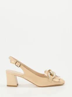 Andrea Puccini – Slingpumps aus Lackleder beige