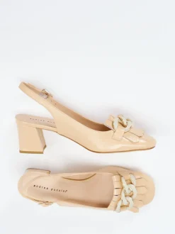 Andrea Puccini – Slingpumps aus Lackleder beige