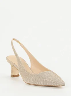 Andrea Puccini – Slingpumps aus Metallicleder champagner