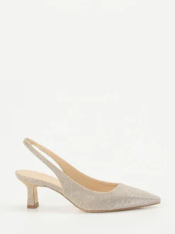 Andrea Puccini – Slingpumps aus Metallicleder champagner