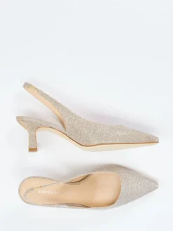 Andrea Puccini – Slingpumps aus Metallicleder champagner