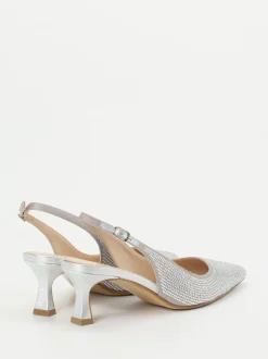 Andrea Puccini – Slingpumps aus Metallicleder silber