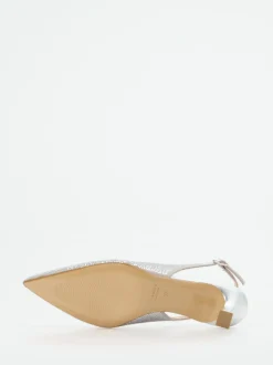 Andrea Puccini – Slingpumps aus Metallicleder silber