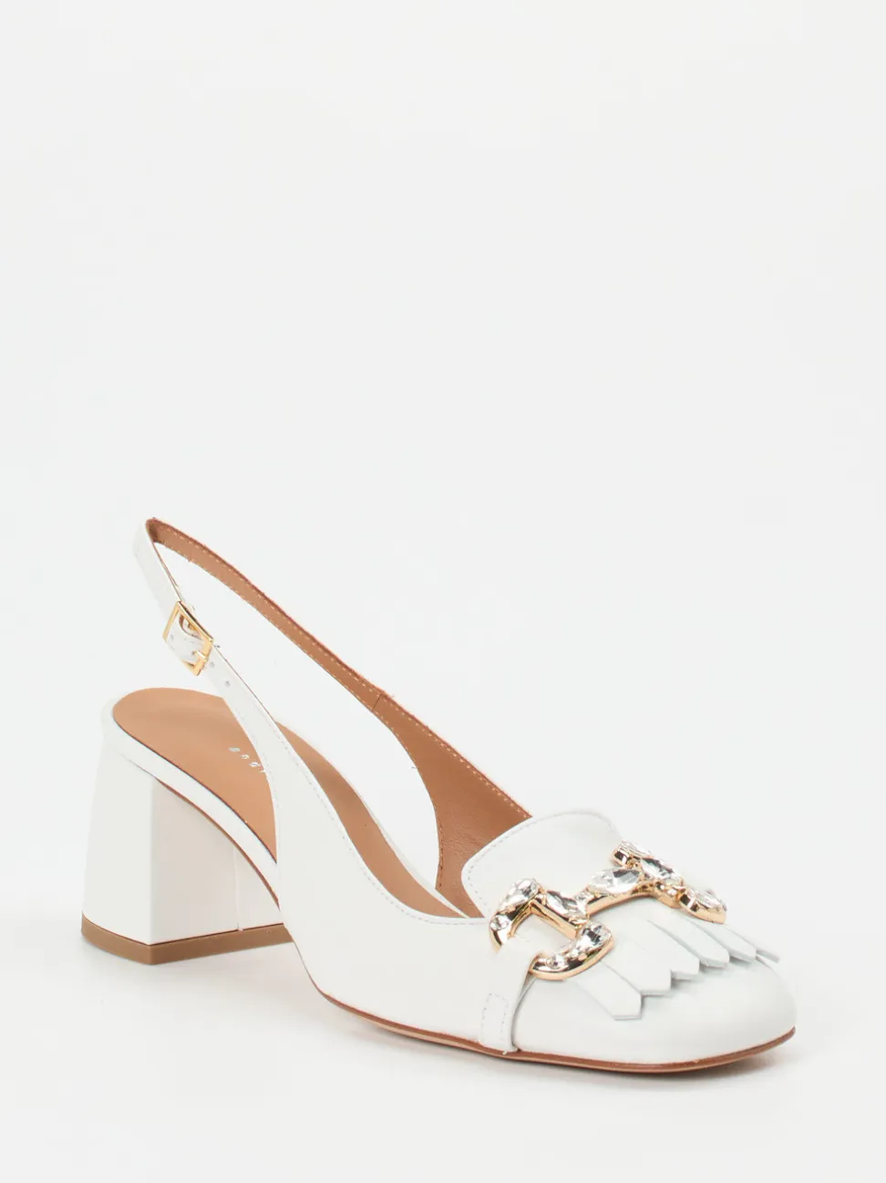 Andrea Puccini – Slingpumps aus Lammleder Weiß