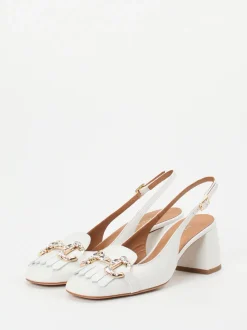 Andrea Puccini – Slingpumps aus Lammleder Weiß