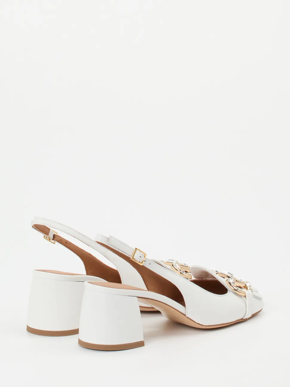Andrea Puccini – Slingpumps aus Lammleder Weiß