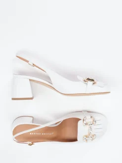 Andrea Puccini – Slingpumps aus Lammleder Weiß