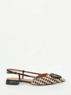 Andrea Puccini – Slingpumps aus Synthetik in Flechtoptik