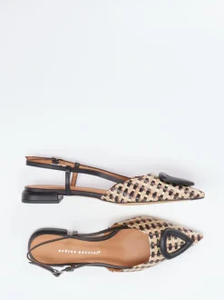 Andrea Puccini – Slingpumps aus Synthetik in Flechtoptik