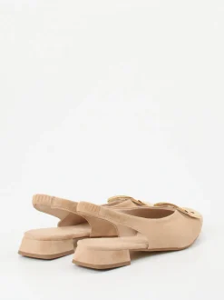 Andrea Puccini – Slingpumps aus Veloursleder Beige