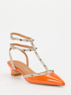 Andrea Puccini – Slingpumps aus Lackleder Orange