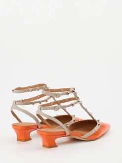 Andrea Puccini – Slingpumps aus Lackleder Orange
