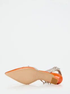 Andrea Puccini – Slingpumps aus Lackleder Orange
