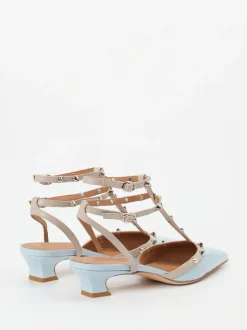 Andrea Puccini – Slingpumps aus Lackleder Hellblau