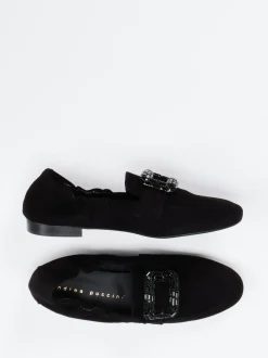 Andrea Puccini – Slipper aus Veloursleder schwarz
