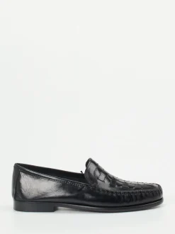 Andrea Puccini – Slipper aus Flechtleder schwarz
