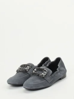 Andrea Puccini – Slipper aus Veloursleder anthrazitgrau