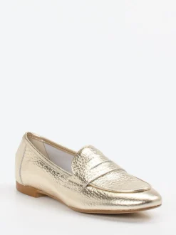 Andrea Puccini – Slipper aus Metallicleder goldfarben