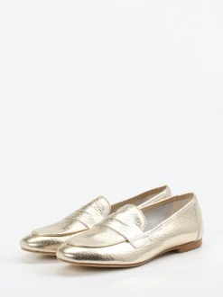 Andrea Puccini – Slipper aus Metallicleder goldfarben