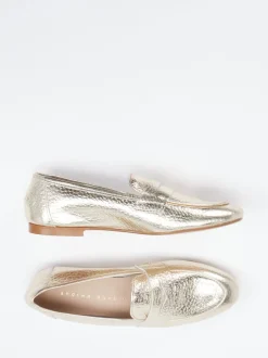 Andrea Puccini – Slipper aus Metallicleder goldfarben