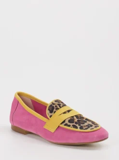 Andrea Puccini – Slipper aus Veloursleder mit Animal-Print