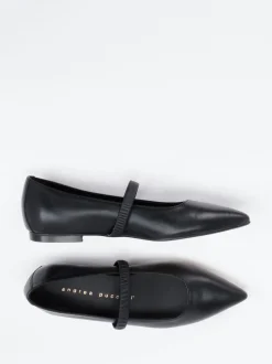 Andrea Puccini – Spangenpumps aus Lammleder Schwarz