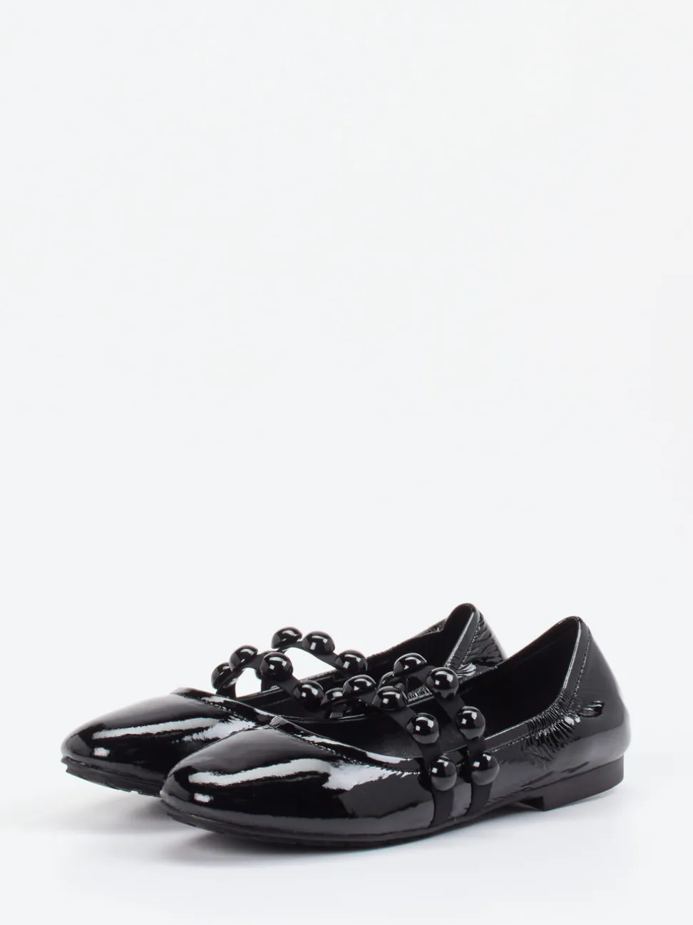 Andrea Puccini – Spangenpumps aus Lackleder Schwarz