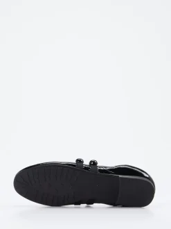 Andrea Puccini – Spangenpumps aus Lackleder Schwarz