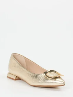 Andrea Puccini – Spitzballerinas aus Metallicleder gold