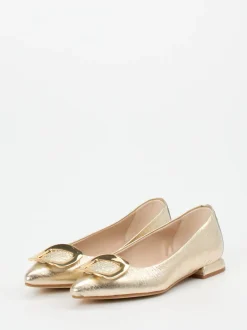 Andrea Puccini – Spitzballerinas aus Metallicleder gold