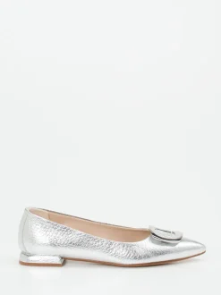 Andrea Puccini – Spitzballerinas aus Metallicleder silber