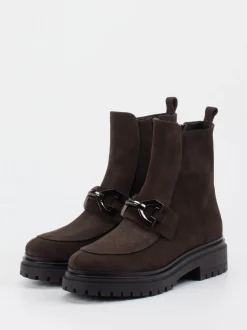 Andrea Puccini – Stiefeletten aus Veloursleder braun