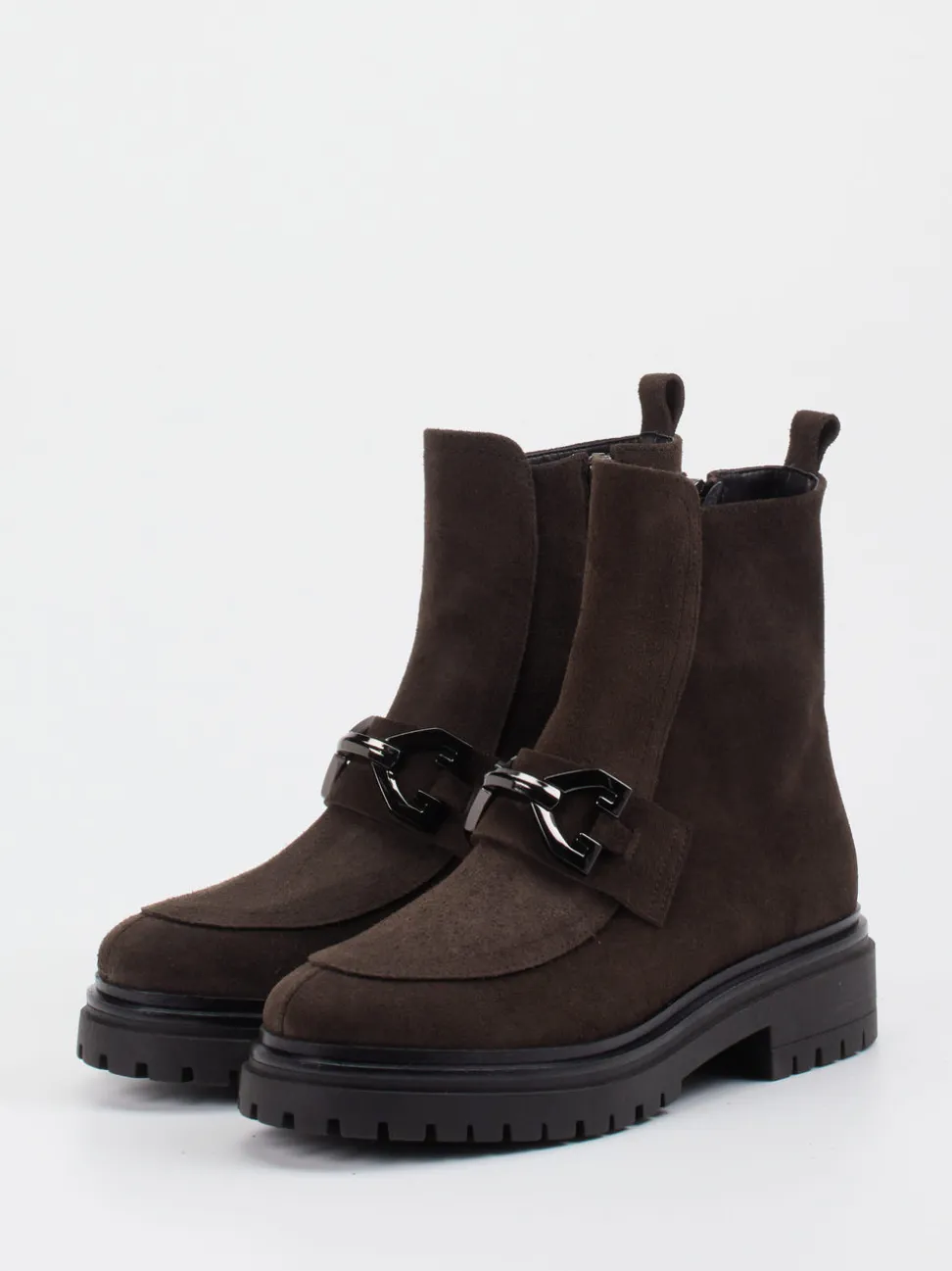 Andrea Puccini – Stiefeletten aus Veloursleder braun