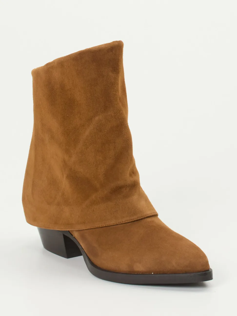 Andrea Puccini – Stiefeletten aus Veloursleder Cognacbraun