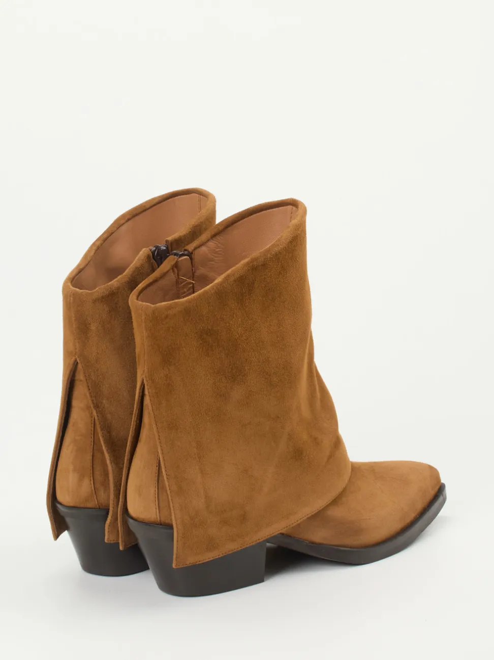 Andrea Puccini – Stiefeletten aus Veloursleder Cognacbraun