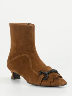 Andrea Puccini – Stiefeletten aus Veloursleder cognacbraun