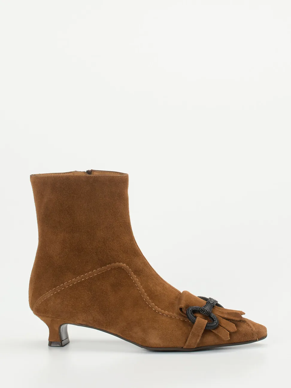 Andrea Puccini – Stiefeletten aus Veloursleder cognacbraun