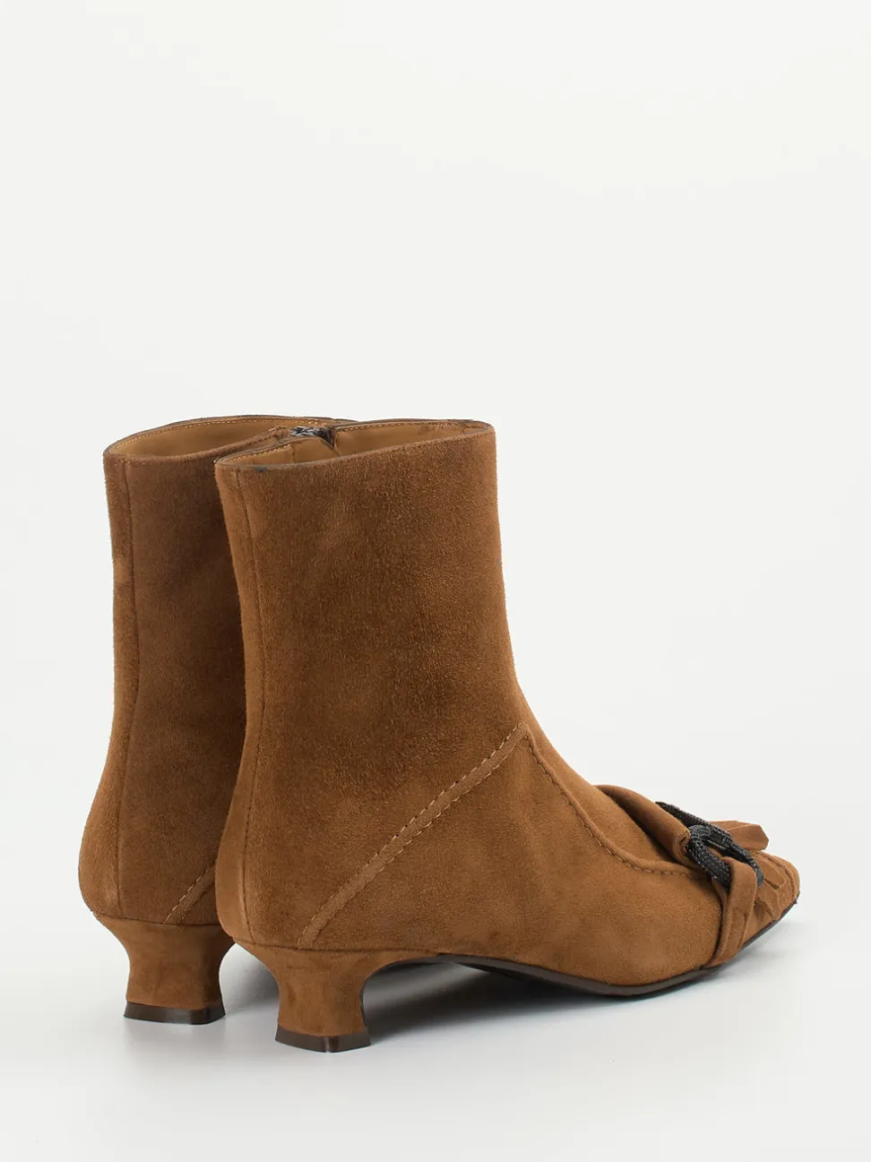 Andrea Puccini – Stiefeletten aus Veloursleder cognacbraun