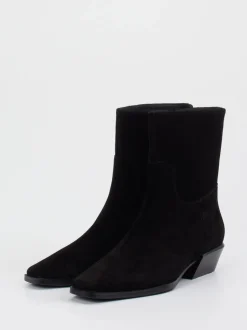 Andrea Puccini – Stiefeletten aus Veloursleder schwarz